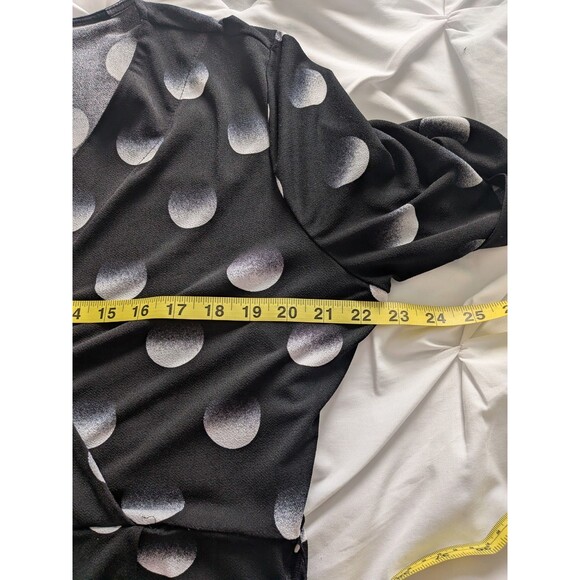 Apt. 9 Dress Women's XL Black White Faux Wrap Stretch Polkadot Casual Corpcore - Picture 10 of 12